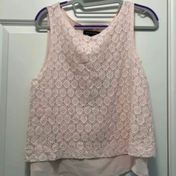 Banana Republic Lace Over-lay Tank Top - Size Small - Pink - EUC - Picture 3 of 8